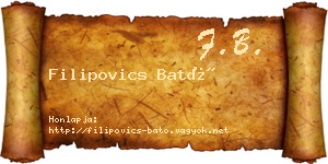 Filipovics Bató névjegykártya